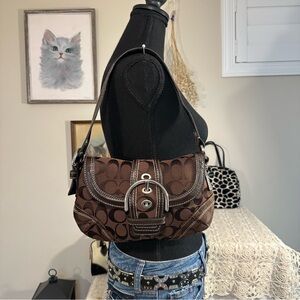 Coach SoHo Brown Signature Shoulder Bag
